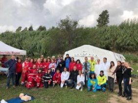 L'equipe di volontari alla giornata di prevenzione dermatologica IFO orti urbani Tre Fontane