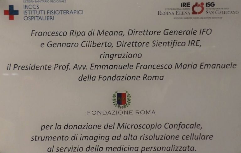 Targa microscopio confocale Targa microscopio confocale